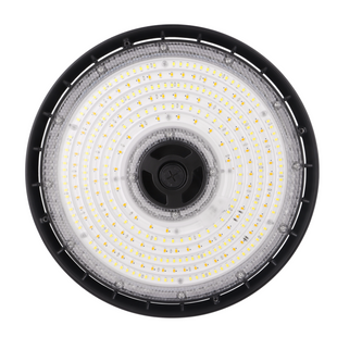 240W/200W/180W/150W/120W/100W UFO LED High Bay Light, 4K/5K Selectable, 120-277V & 277V-480VAC, 0-10V Dim, Motion Sensor Option