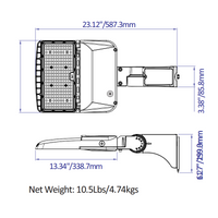 150W-120W-100W-80W LED Parking Lot Light - 3K/4K/5K CCT- 277-480VAC