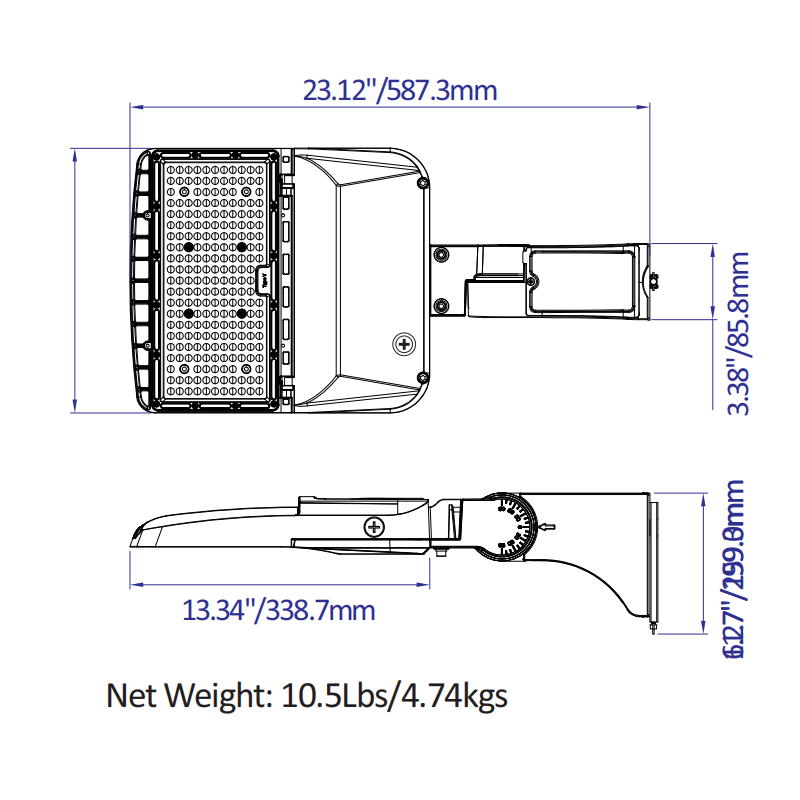 150W-120W-100W-80W LED Parking Lot Light - 3K/4K/5K CCT- 277-480VAC