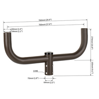 Long 180 Degree Double Bullhorn Bracket with 2-3/8" Tenons