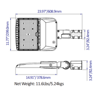 240W-220W-200W-170W LED Parking Lot Light - 3K/4K/5K CCT- 100-277VAC