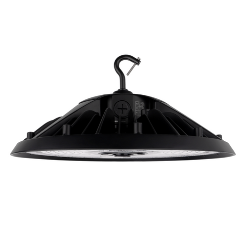 240W/200W/180W/150W/120W/100W UFO LED High Bay Light, 4K/5K Selectable, 120-277V & 277V-480VAC, 0-10V Dim, Motion Sensor Option