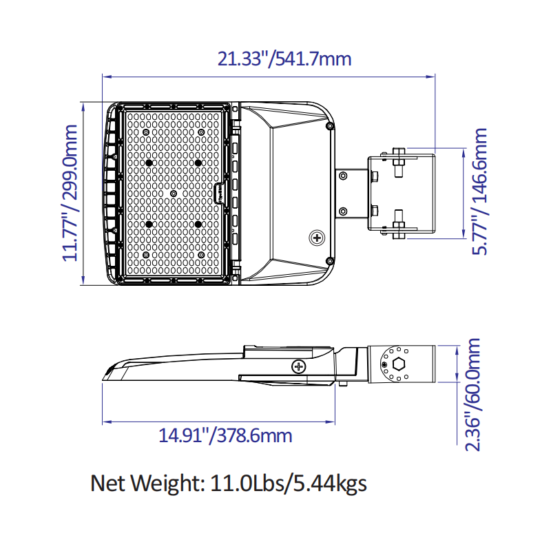 240W-220W-200W-170W LED Parking Lot Light - 3K/4K/5K CCT- 100-277VAC