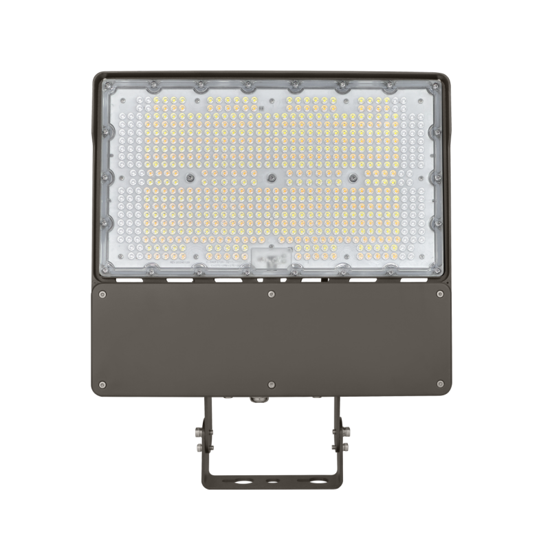 250W-200W-150W-125W LED Flood Area Lights, Wattage & 3CCT Selectable, 120-277V/277V-480V, Photocell Option, Slipfitter/Trunnion Mount