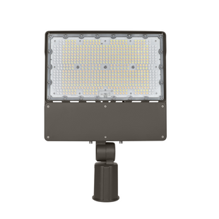 250W-200W-150W-125W LED Flood Area Lights, Wattage & 3CCT Selectable, 120-277V/277V-480V, Photocell Option, Slipfitter/Trunnion Mount