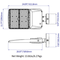 310W-280W-260W-240W LED Parking Lot Light - 3K/4K/5K CCT- 277-480VAC
