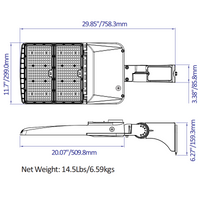 310W-280W-260W-240W LED Parking Lot Light - 3K/4K/5K CCT- 277-480VAC