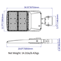 310W-280W-260W-240W LED Parking Lot Light - 3K/4K/5K CCT- 277-480VAC