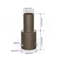 Tenon Adapter for 3" Round Pole