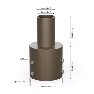 Tenon Adapter for 4" Round Pole