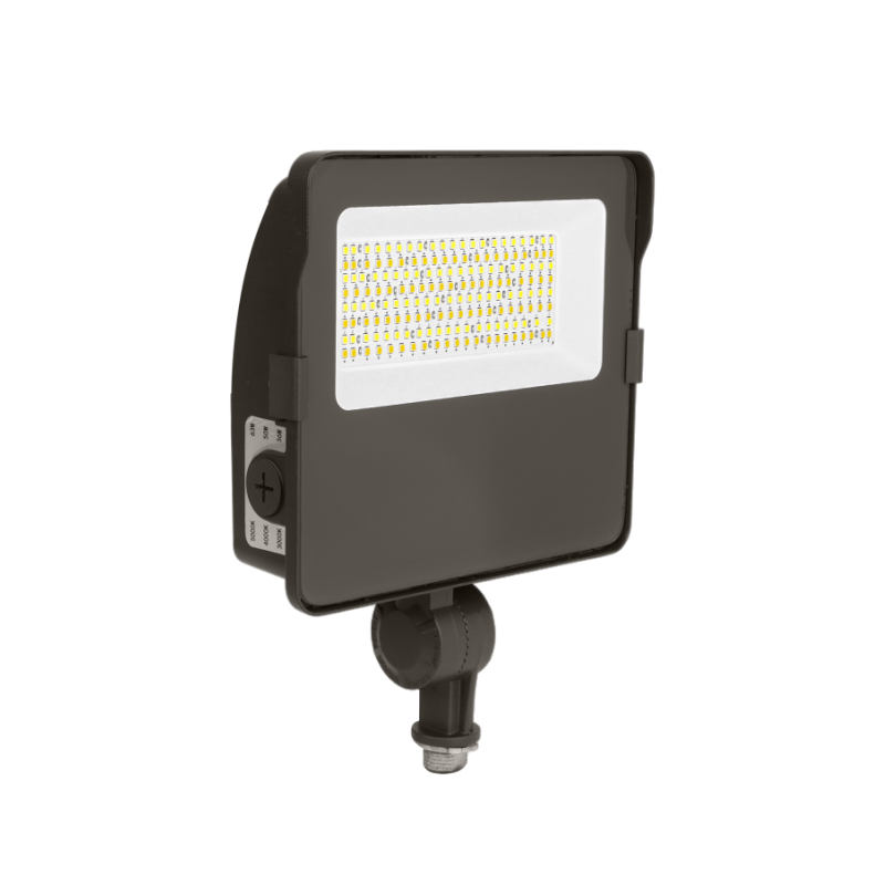 63W-50W-36W LED Flood Security Lights With Wattage And 3CCT Selectable-Photocell Option-Knuckle/Trunnion Mount