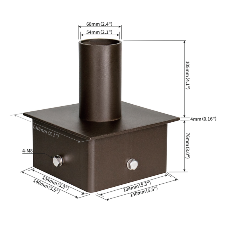 Tenon Adapter for 6 Inch Square Poles
