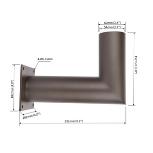 90° Wall Mount Bracket with 2-3/8-inch O.D. Tenon