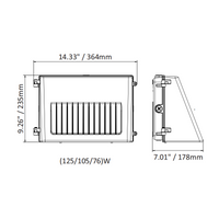 Full Cutoff LED Wall Pack Light, Wattage & CCT Selectable, Bronze Finish, 120-277VAC, Photocell Option