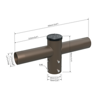 Double Spoke Bracket with 2 Arms at 180 Degrees with 8inch Arms