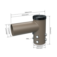 Tenon Adapter with Single 90 Degree Horizontal Tenon, 2-3/8 Outside Diameter