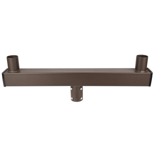 Long Twin Square Vertical Tenon Adapter wtih 2 Tenons 180 degree for 2 3/8" Round Pole