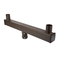 Long Twin Square Vertical Tenon Adapter wtih 2 Tenons 180 degree for 2 3/8" Round Pole