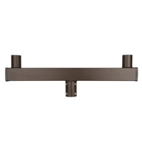 Long Twin Square Vertical Tenon Adapter wtih 2 Tenons 180 degree for 2 3/8" Round Pole