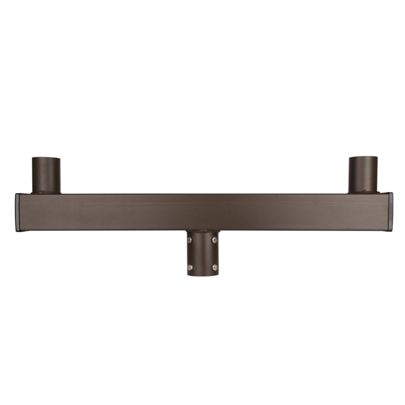 Long Twin Square Vertical Tenon Adapter wtih 2 Tenons 180 degree for 2 3/8" Round Pole