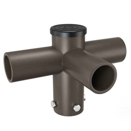 Tenon Adapter with Triple 90 Degree Horizontal Tenon, 2-3/8 Outside Diameter