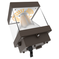 24 Watt LED Square Bollard Light with Cone Reflector and Flat Head-Adjustable Power and Color Temperature