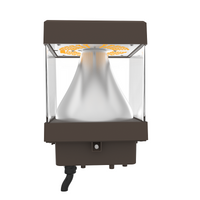 24 Watt LED Square Bollard Light with Cone Reflector and Flat Head-Adjustable Power and Color Temperature
