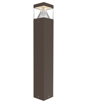 24 Watt LED Square Bollard Light with Cone Reflector and Flat Head-Adjustable Power and Color Temperature
