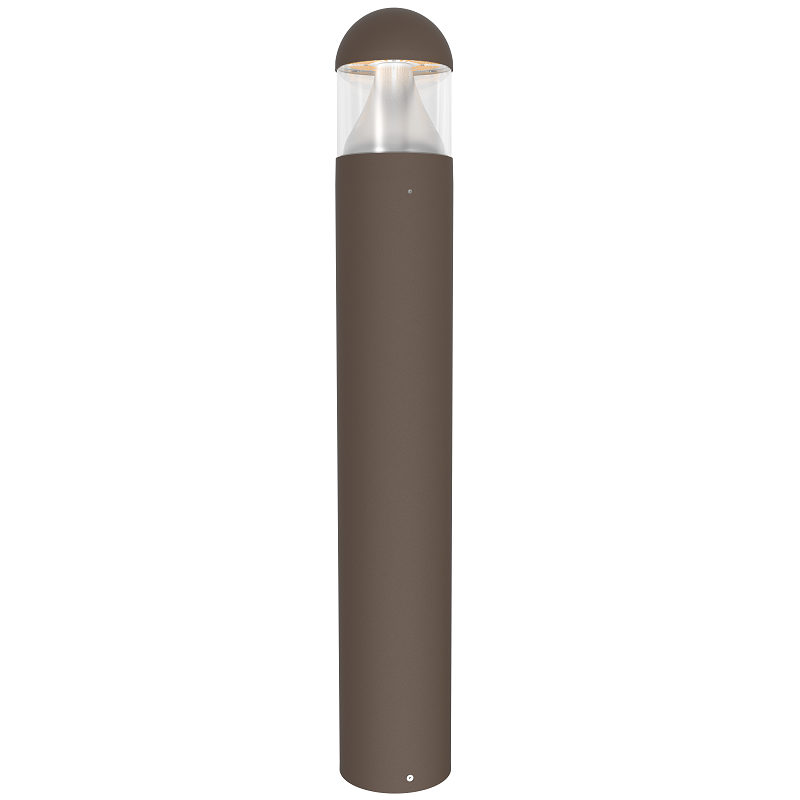 24 Watt LED Bollard Light with Cone Reflector and Dome Head-Adjustable Power and Color Temperature