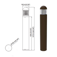 24 Watt LED Bollard Light with Louver Reflector and Dome Head-Adjustable Power and Color Temperature