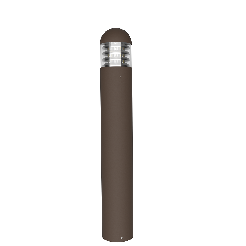 24 Watt LED Bollard Light with Louver Reflector and Dome Head-Adjustable Power and Color Temperature