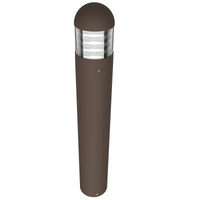 24 Watt LED Bollard Light with Louver Reflector and Dome Head-Adjustable Power and Color Temperature
