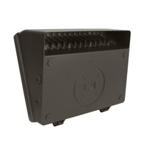 Semi-Cutoff LED Wall Pack Light, Wattage & CCT Selectable, Glass Cover, Bronze Finish, 120-277VAC, Photocell Option