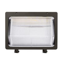 Semi-Cutoff LED Wall Pack Light, Wattage & CCT Selectable, Glass Cover, Bronze Finish, 120-277VAC, Photocell Option