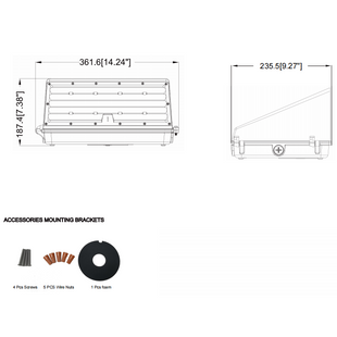 Full Cut off LED Wall Pack Fixture, Wattage & CCT Selectable, Bronze Finish, 120-277VAC, Photocell Option