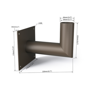 90 Degree Wall Mount Bracket for Slip Fit Lights (2 3/8inch), Right Angle Tenon Adapter for Wall Mount with Big Plate