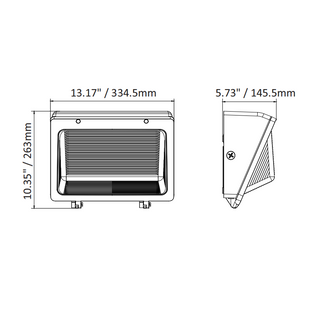 Semi-Cutoff LED Wall Pack Light, Wattage & CCT Selectable, Glass Cover, Bronze Finish, 120-277VAC, Photocell Option