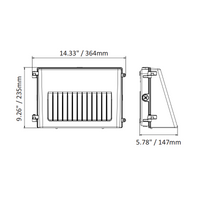 Full Cutoff LED Wall Pack Light, Wattage & CCT Selectable, Bronze Finish, 120-277VAC, Photocell Option
