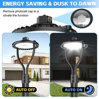 150W-100W-80W-60W-48W-36W LED Post Top Circle Area Light 3000K / 4000K / 5000K CCT-Photocell option