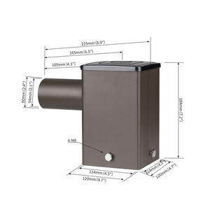 Tenon Adapter for 4 Inch Square Poles with Single Tenon