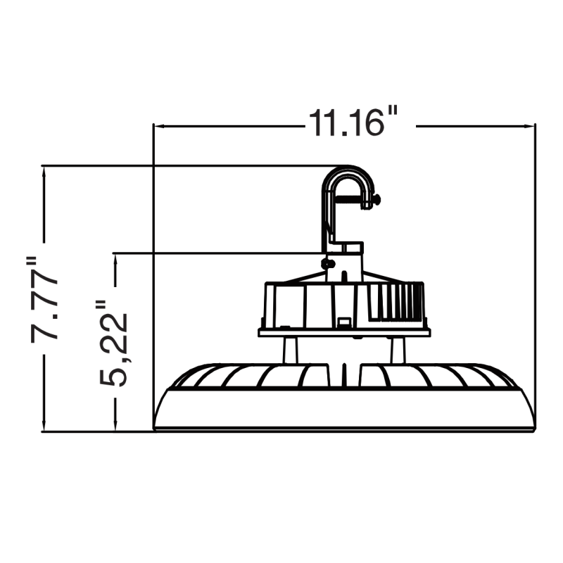 150W/120W/100W UFO High Bay Light Fixture - 3K-4K-5K Selectable