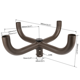 Quad Bullhorn Bracket with Short 4 Arms at 90 degrees