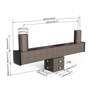 Double Bullhorn Bracket for 4" Square Pole