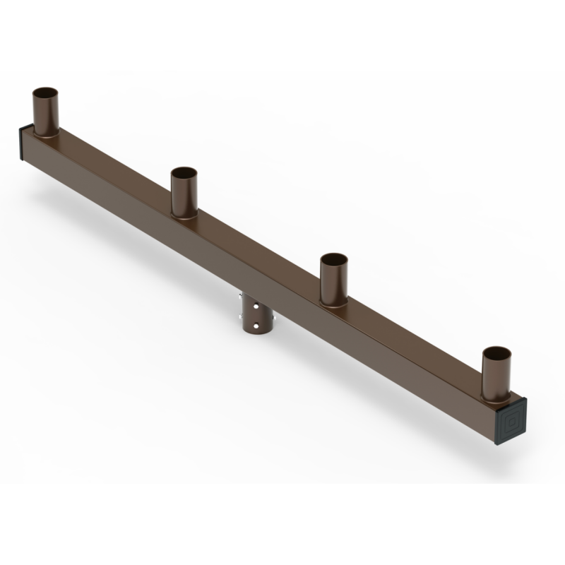 Quad Square Vertical Tenon Adapter wtih 4 Tenons 180 degree for 2 3/8" Round Pole