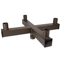 Quad Square Vertical Tenon Adapter wtih 4 Tenons 90 degree for 2 3/8" Round Pole