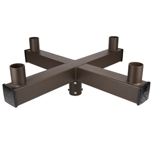 Quad Square Vertical Tenon Adapter wtih 4 Tenons 90 degree for 2 3/8" Round Pole