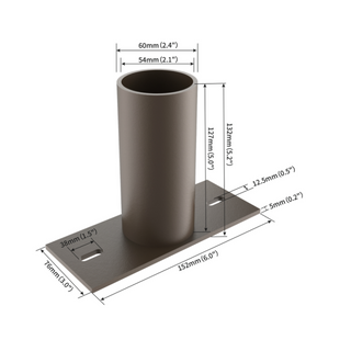 2-3/8'' OD Short Horizontal Side Tenon Adaptor Bracket For Square Pole