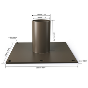 Straight Arm Wall Mount Big Bracket With 2 3/8'' OD Tenon