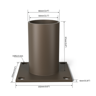 Straight Arm Wall Mount Bracket With 2 3/8'' OD Tenon
