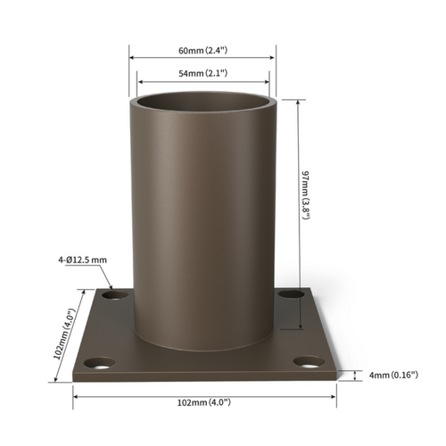 Straight Arm Wall Mount Bracket With 2 3/8'' OD Tenon